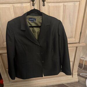 Evan-Picone Women’s Pantsuit Set 16W – Brown 2 Piece Blazer & Dress Pants Career